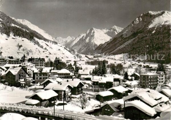 Klosters GR Panorama Wintersportplatz mit Silvretta