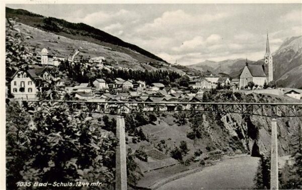 Schuls Scuol GR Panorama Brücke Kirche