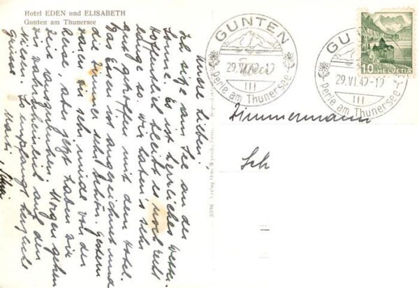 Gunten Thunersee BE Hotel Eden und Elisabeth Fliegeraufnahm – Bild 2