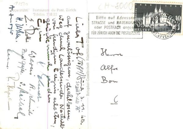 Zuerich ZH Restaurant du Pont Jägerstübli – Bild 2