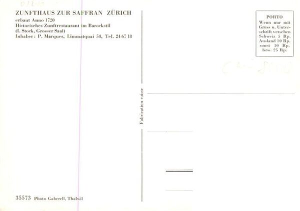 Zuerich ZH Zunfthaus zur Saffran Grosser Saal – Bild 2