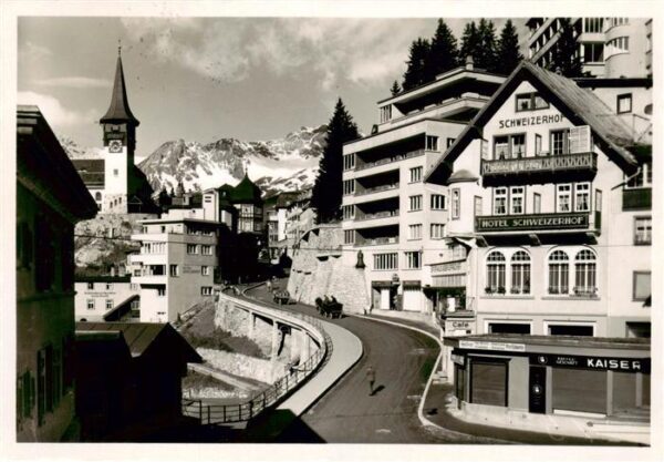 Arosa GR Dorfmitte mit Hotel Schweizerhof