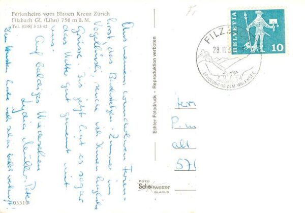 Filzbach GL Ferienheim vom Blauen Kreuz Zürich – Bild 2