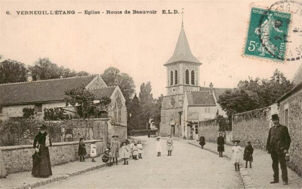 Verneuil-l Etang 77 Seine-et-Marne Eglise Route de Beauvoir
