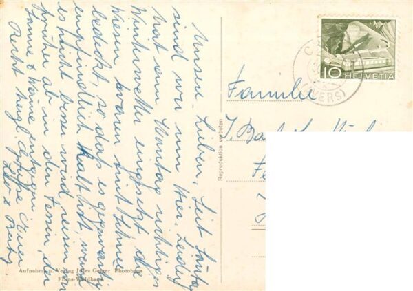 Avers-Juf GR Obertal Blick vom Hotel Heinz Kirche – Bild 2