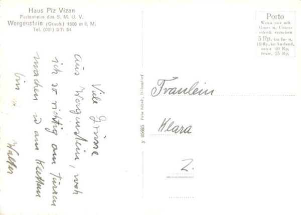 Wergenstein GR Haus Piz Vizan Ferienheim des SMUV – Bild 2
