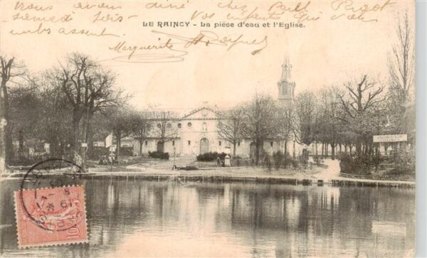 Le Raincy 93 Seine-Saint-Denis La piece d’eau et l'Eglise