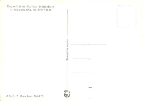 St Pelagiberg TG Fliegeraufnahme Kurhaus Marienburg mit – Bild 2