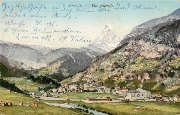 Zermatt VS Vue Generale Mont Cervin Matterhorn Wal