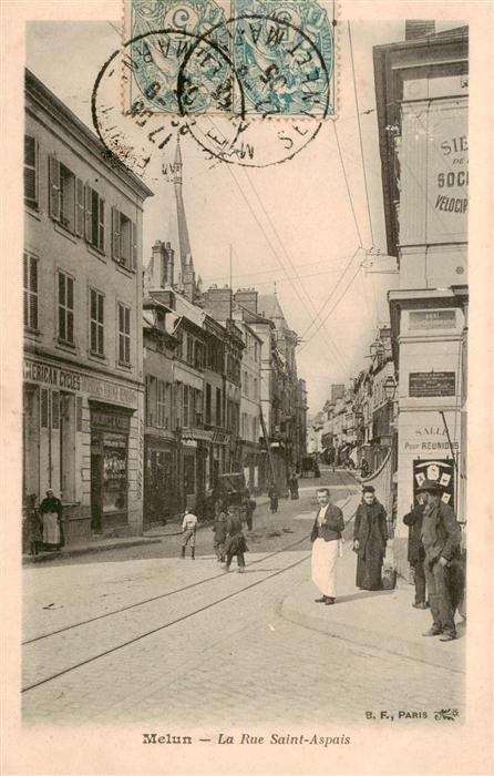 Melun 77 Seine-et-Marne La Rue Saint Aspais