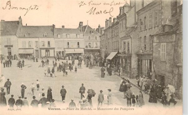 Vierzon 18 Cher Place du Marche Manoeuvre des Pompiers