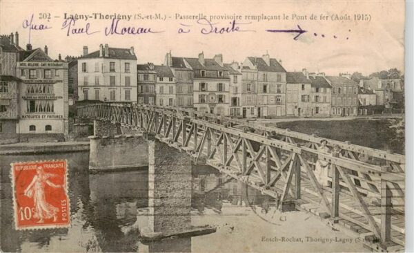 Lagny-Thorigny 77 Passerelle provisoire remplacant le ont