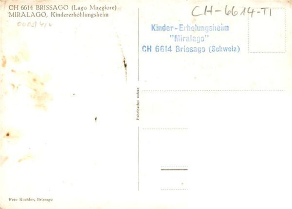 Brissago Lago Maggiore TI Miralago Kindererholungsheim Fliegerauf – Bild 2