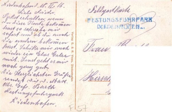 Diedenhofen Thionville 57 Moselle Parkstrasse mit Anlagen Feldpost – Bild 2