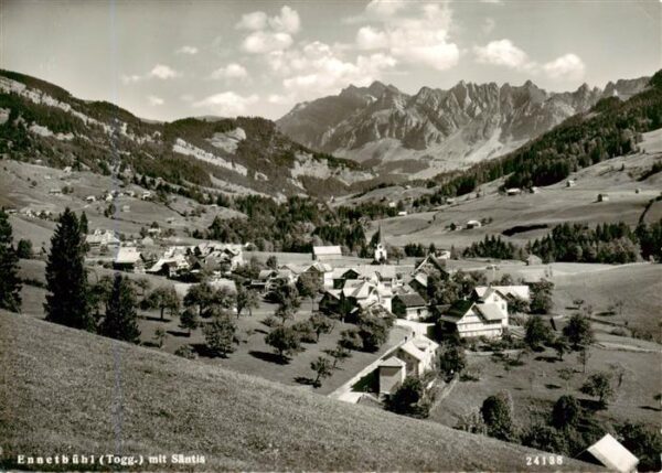 Ennetbuehl SG Panorama Blick gegen Säntis Appenzeller