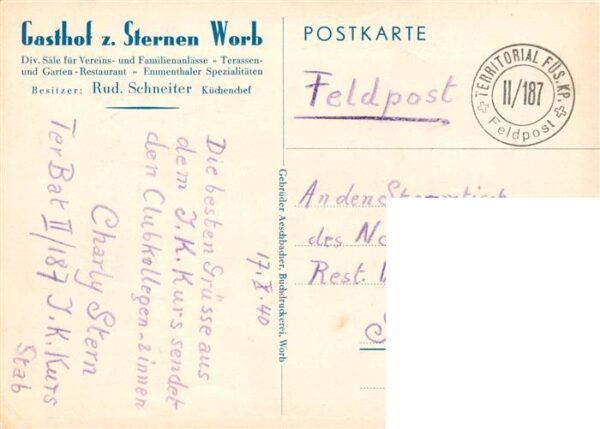 Worb BE Gasthof zum Sternen Aquarell – Bild 2
