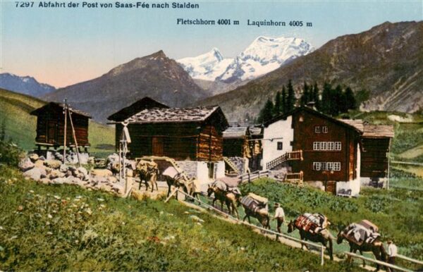 Saas-Fee VS Abfahrt der Post von Saas-Fee nach Stal