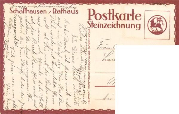 Schaffhausen  SH Rathaus Steinzeichnung – Bild 2