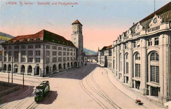 St Gallen SG Bahnhof und Postgebäude