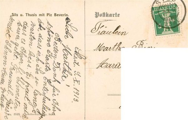 Sils Baselgia GR und Thusis mit Piz Beverin – Bild 2