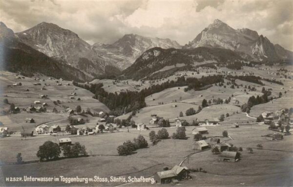 Unterwasser  Toggenburg SG mit Stoss Säntis und Schafberg