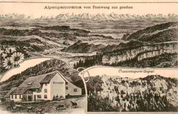 Passwang Balsthal SO Alpenpanorama vom Passwang Wirtschaft A