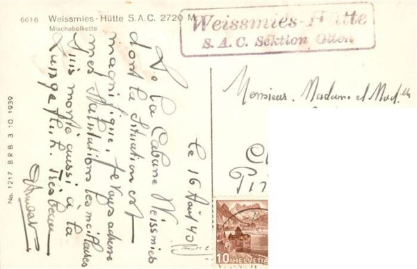 Weissmieshuette 2726m Saastal VS mit Mischabelkette – Bild 2