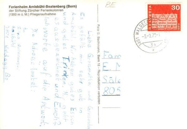 Beatenberg Thunersee BE Ferienheim Amisbühl Fliegeraufnahme – Bild 2