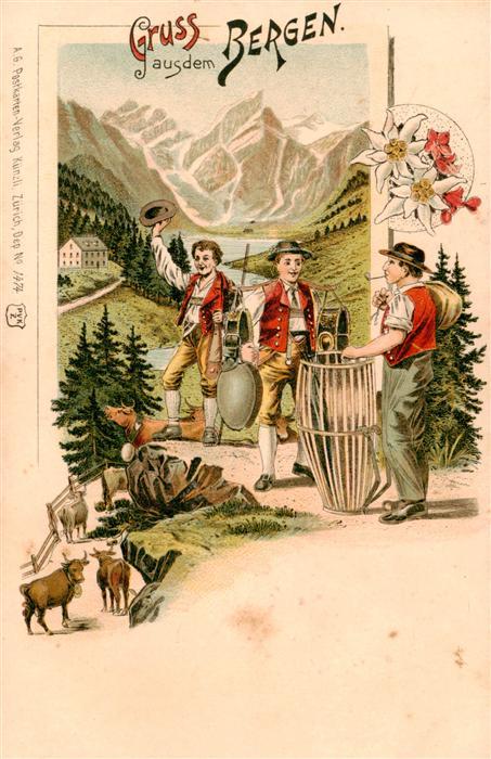 Appenzell IR Gruss aus den Bergen Illustration