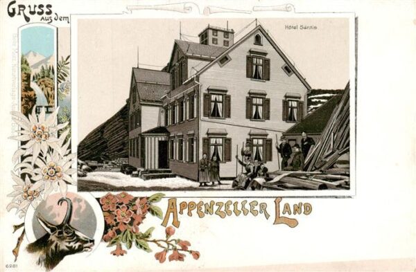 Appenzeller Land IR Hotel Säntis Litho