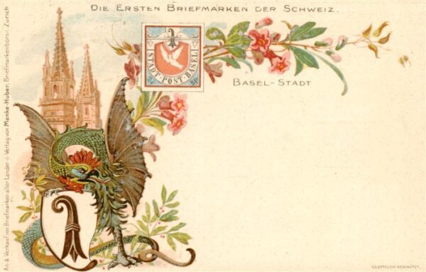 Basel BS Die ersten Briefmarken der Schweiz Küns