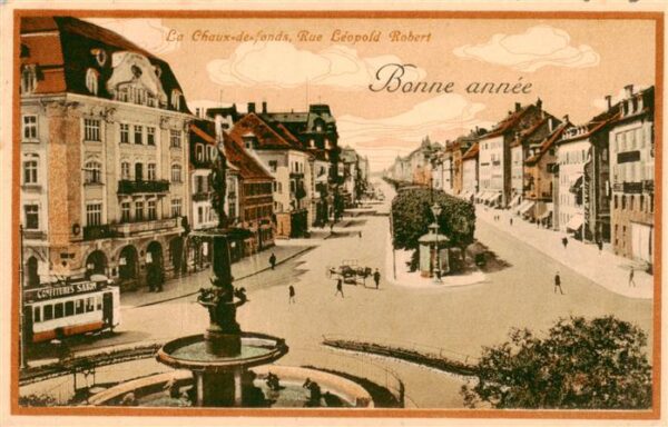 La Chaux-de-Fonds NE Rue Léopold Robert Bonne année Neujahrs