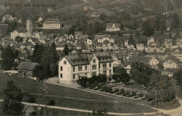Wattwil SG mit Krankenhaus