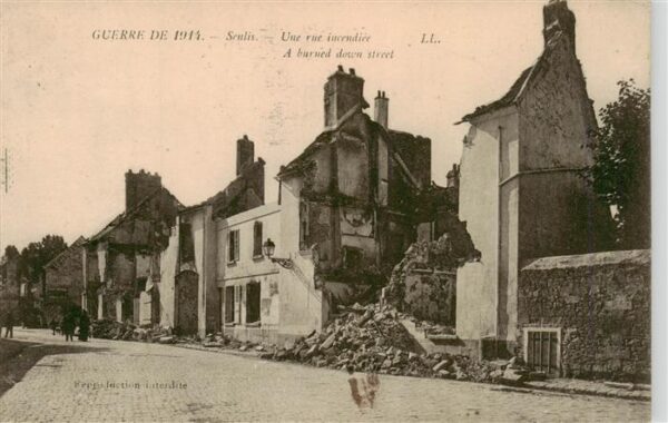 Senlis 60 Oise Grande Guerre de 1914 Rue incendiée Trü