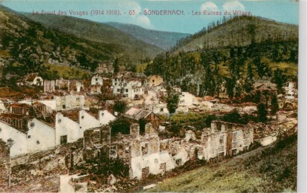 Sondernach 68 Haut-Rhin Ruines du village Front des Vosges Krie