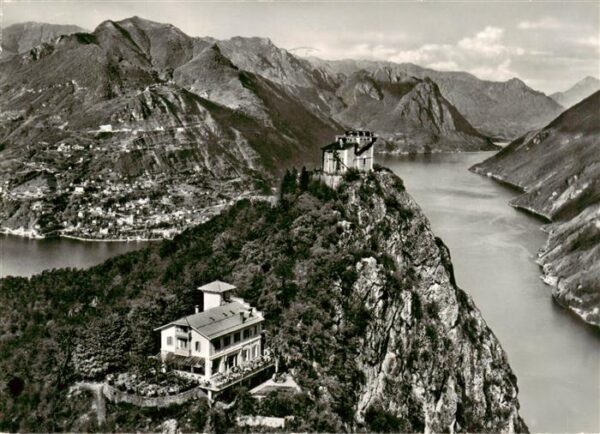 Lugano Lago di Lugano TI Monte San Salvatore Hotel Vetta e Chies