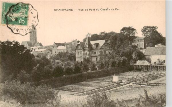 Champagne-sur-Oise 95  Val-d Oise Vue du Pont du Chemin de Fer