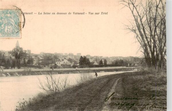 Verneuil -sur-Seine 78 Yvelines La Seine en dessous de Verneuil Vue sur