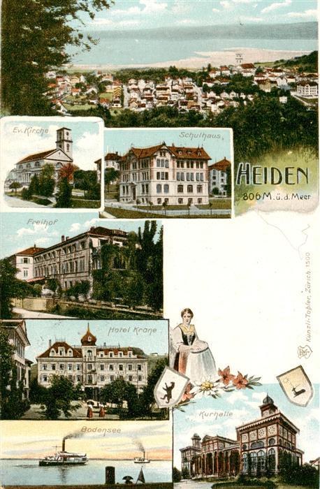 Heiden AR Ev Kirche Schulhaus Freihof Hotel Krone