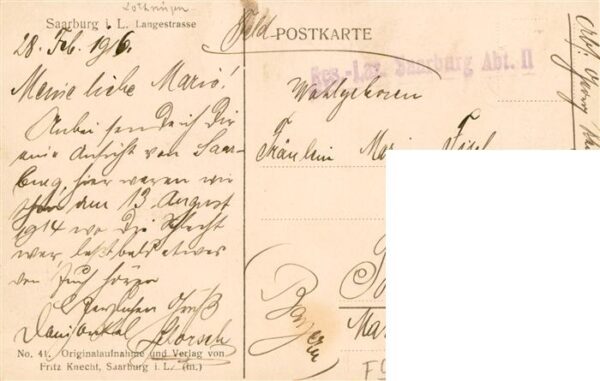 Saarburg Lothringen Sarrebourg 57 Mosell Langestrasse Feldpost – Bild 2