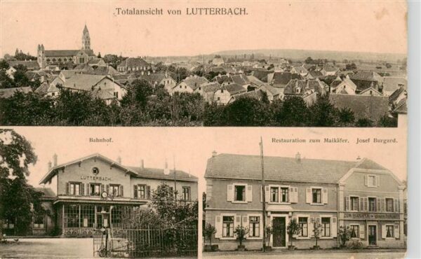 Lutterbach 68 Haut-Rhin Panorama Bahnhof Restauration zum Maikä