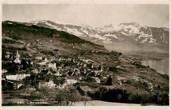 Chexbres VD Panorama Alpen
