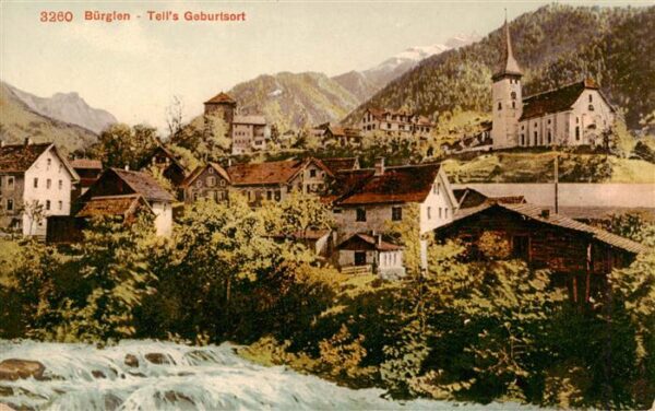 Buerglen Schaechenthal UR Ortspartie Tells Geburtsort