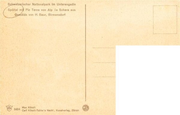 Spoeltal Spoel Zernez GR mit Piz Terza von Alp la Schera Gemälde – Bild 2