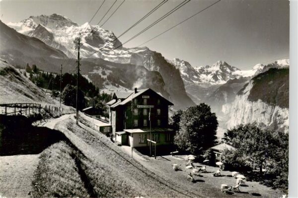 Wengen  BE Hotel Schweizerheim mit Jungfrau und Br
