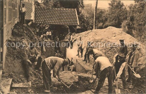 Militaria WK1 Bau von bombensicheren Unterständen