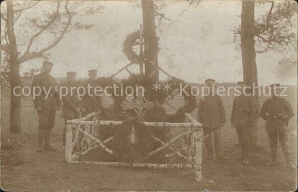 Militaria Tod Weltkrieg 1 Grab deutsches Soldaten in