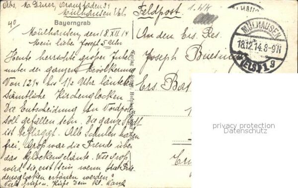 Militaria Tod Bayerngrab Weltkrieg 1 – Bild 2
