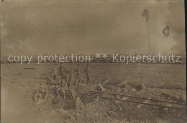 Militaria Eisenbahn Eisenbahnbau Gruppenfoto weltkrieg 1