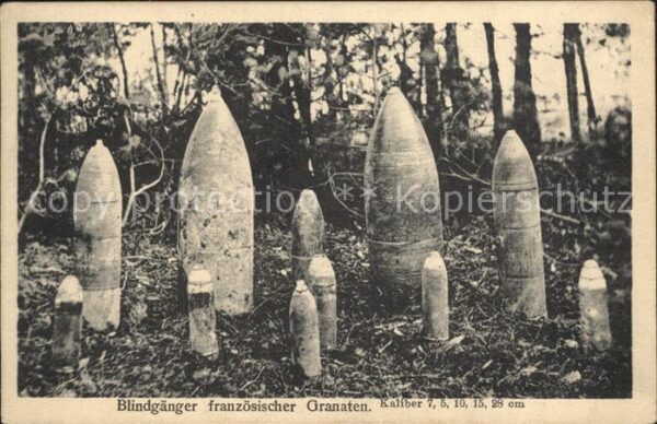 Militaria WK1 blindgänger französischer granaten